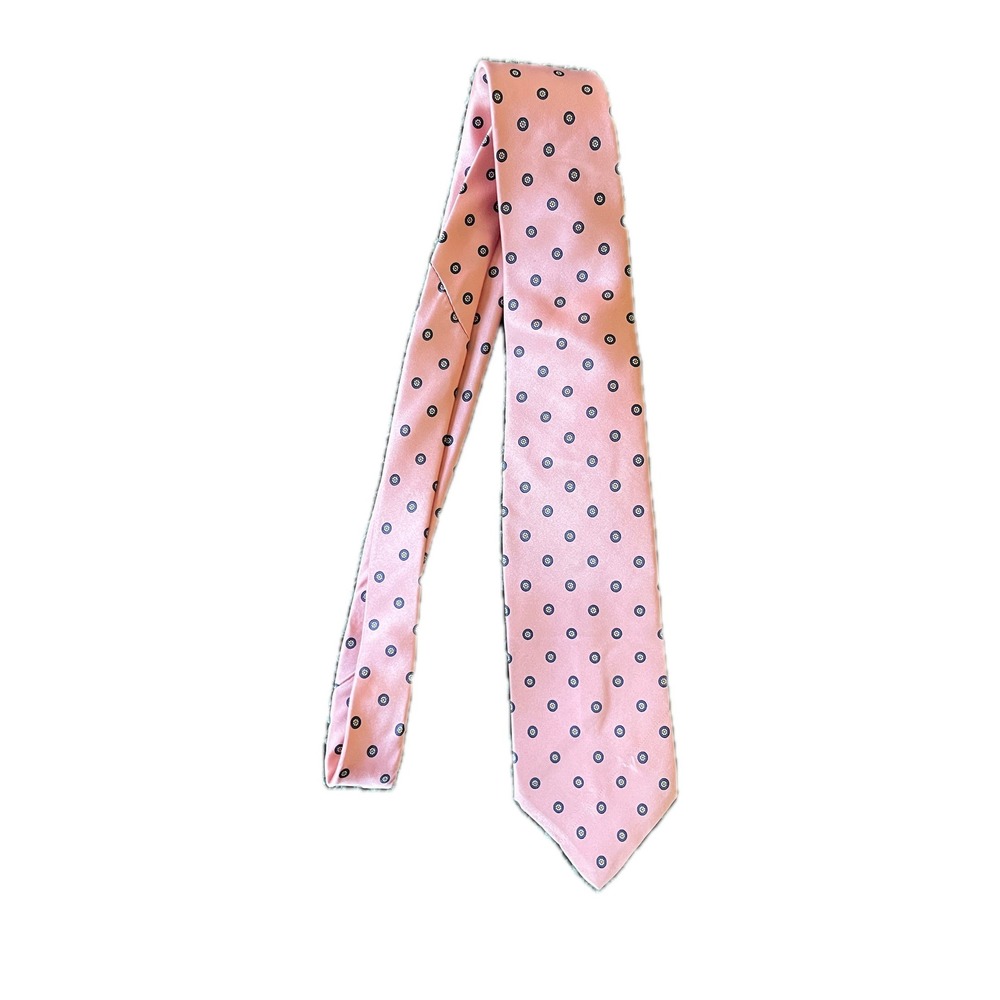 Jonathan Quale Signature Collection Pink Silk Medallion Geometric Necktie USA